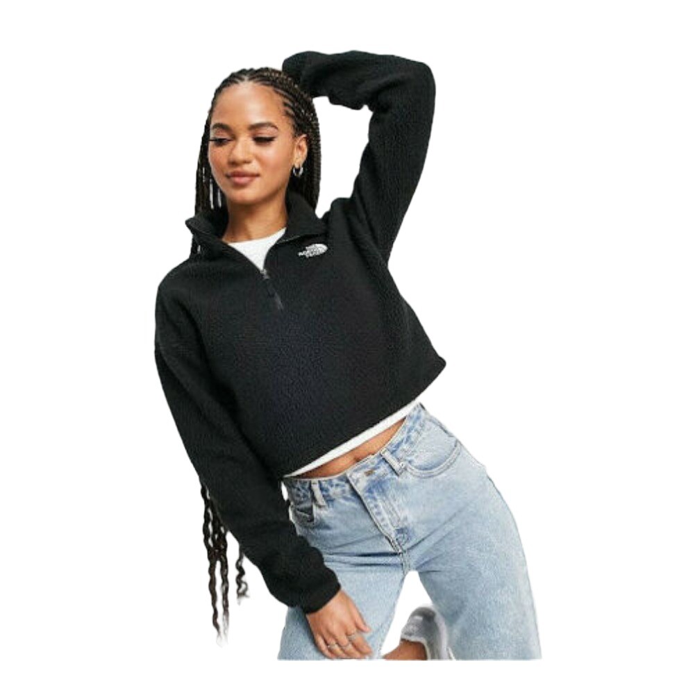 Женская куртка The North Face на молнии 1/2, укороченный пуловер из мягкого флиса Glacier, укороченный топ