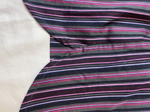 Camisa Tommy Hilfiger Para Hombre Manga Larga Talla M Abotonada Púrpura Rayas Ajuste Personalizado - Imagen 7 de 8