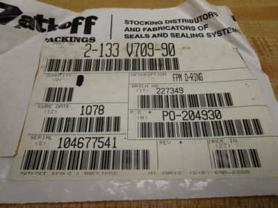 Zatkoff 2-133 V709-90 FPM O-Ring 2133V70990 (Pack of 4