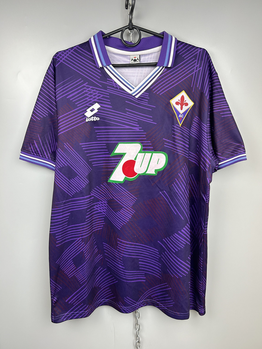 Fiorentina Batistuta 1992/1993 Home 7up Soccer Jersey Lotto Fiorentina Batistuta 1992/1993 Home 7up Soccer Jersey Lotto