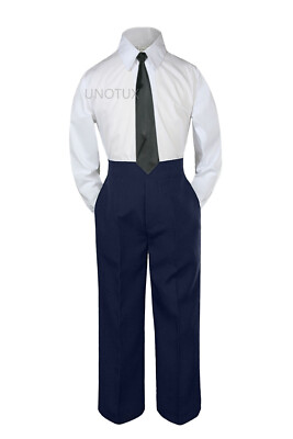navy pants white shirt tie