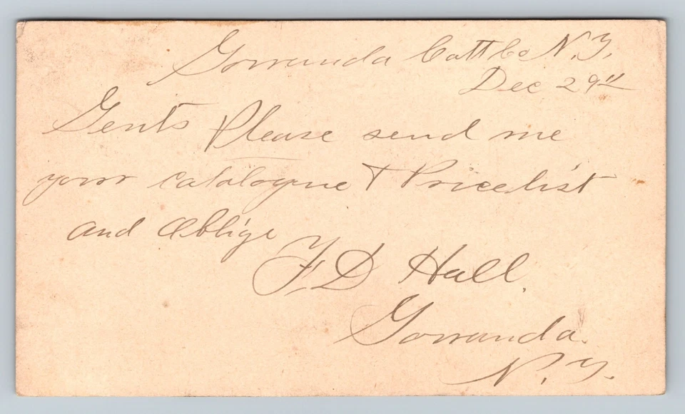 1875 UX5 Postal Card 1c FANCY Geometric Star Cancel FURBER BROS Send Pricelist - Image 3 of 3