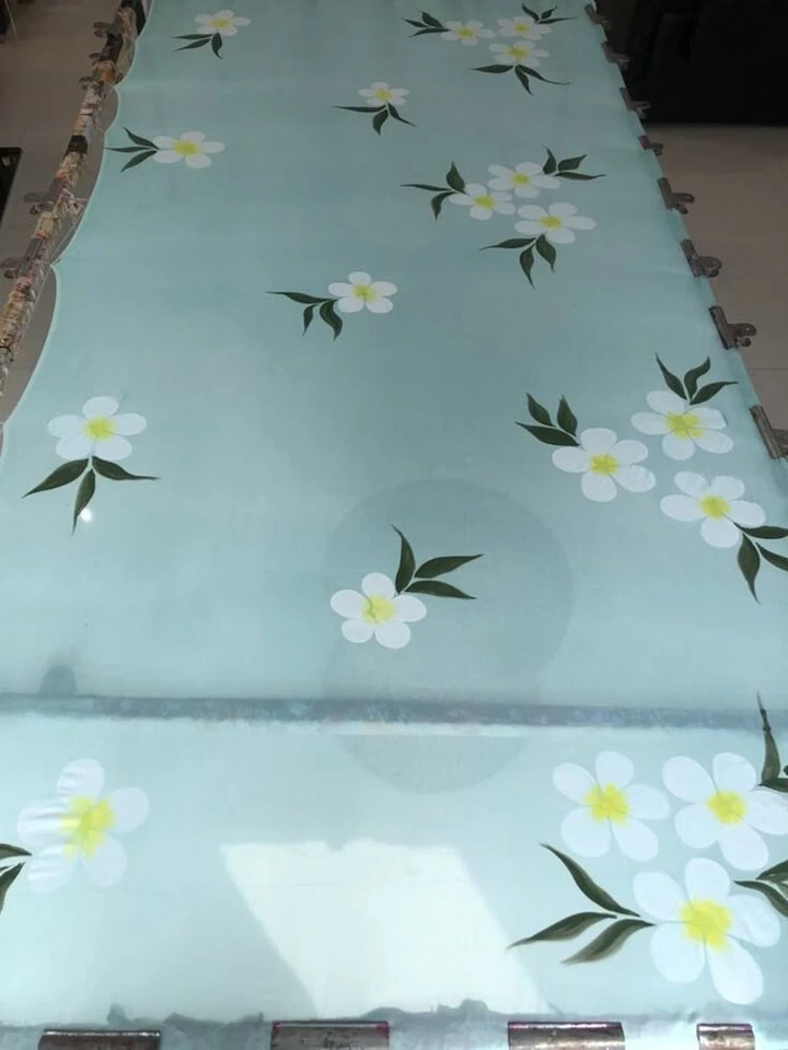 Handmade Brush Print Chiffon duptta– Soft,Natural flower Print Chiffon Dupatta - Image 3 of 4