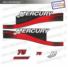 Adesivi motore fuoribordo mercury 75 cv 2t barca stickers
