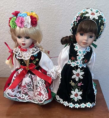 LALKA REGIONALNA Young Polish Folk Girl Porcelain Ceramic