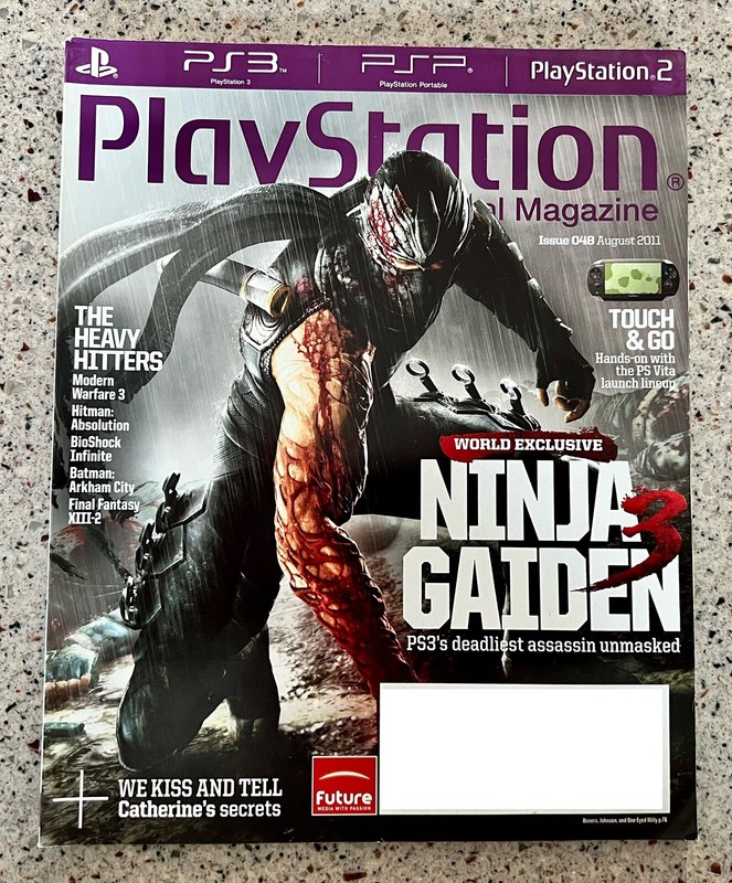 Playstation The Official Magazine PS3 PSP 48 August 2011 Ninja Gaiden - Vintage!