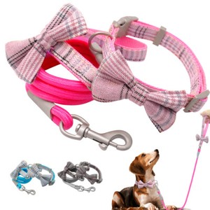 grey and pink dog collar