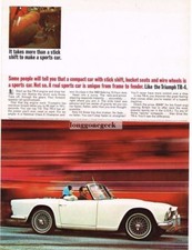 1963 Triumph Tr-4 White Convertible Vintage Print Ad 1963 Triumph Tr-4 White Convertible Vintage Print Ad