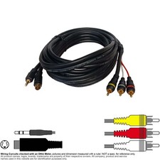 Cable S Video TV Mini Din MD 4 Pin 3.5mm Stereo RCA AV Composite 10FT 20963-10