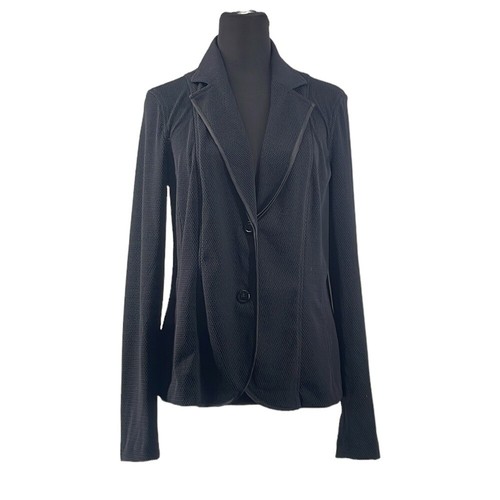 MARC Cain knitted in Italy blazer perforated black stretch suit career sz 10 - Picture 3 of 11