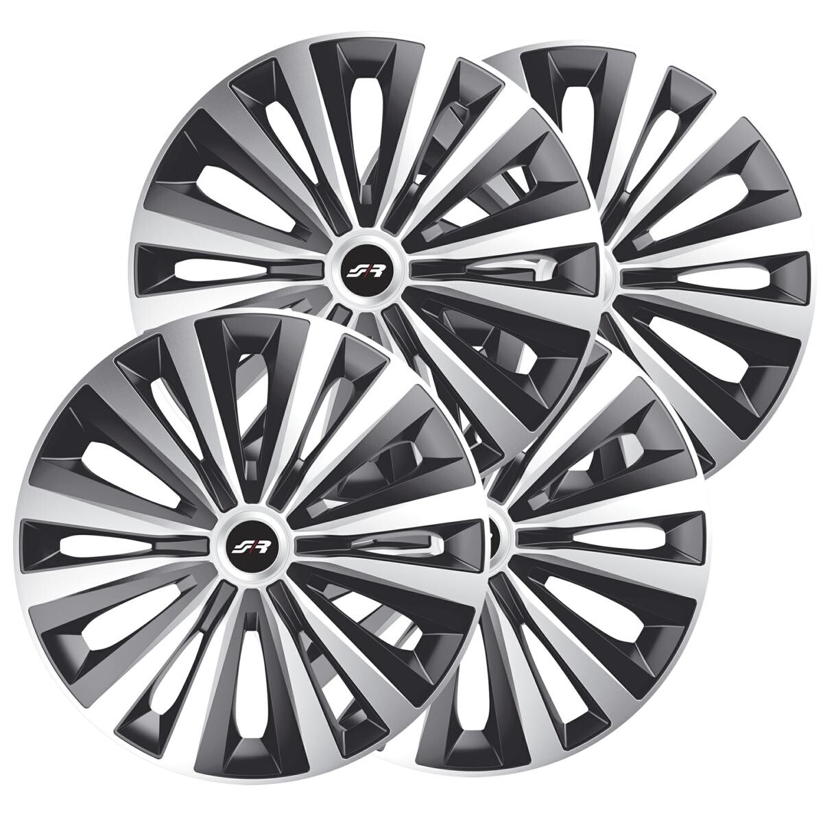 Borchie Auto 14" Multi Silver Black - Trasforma i tuoi Cerchi in Ferro