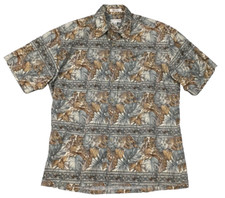 Pierre Cardin Hawaiian Shirt Men's Medium Short Sleeve Button Up Casual Vintage