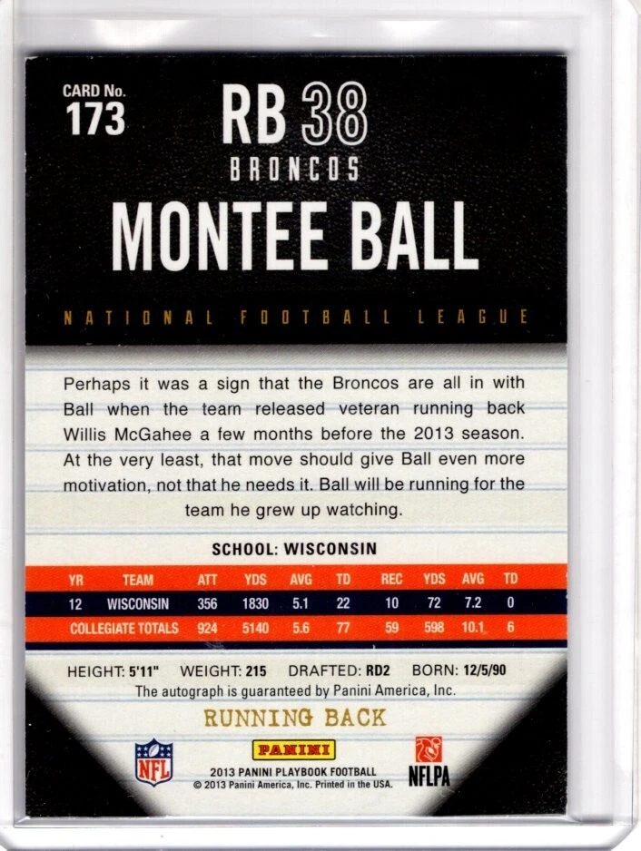 MONTEE BALL 2013 Panini Playbook Rookie Gold AUTO / AUTOGRAPH /10 - Image 2 of 2