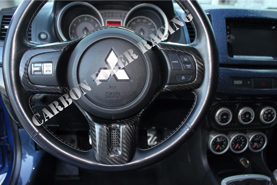Mitsubishi Lancer Evolution / Evo X Steering Wheel Cover - 100% Carbon Fiber - Image 2 of 4