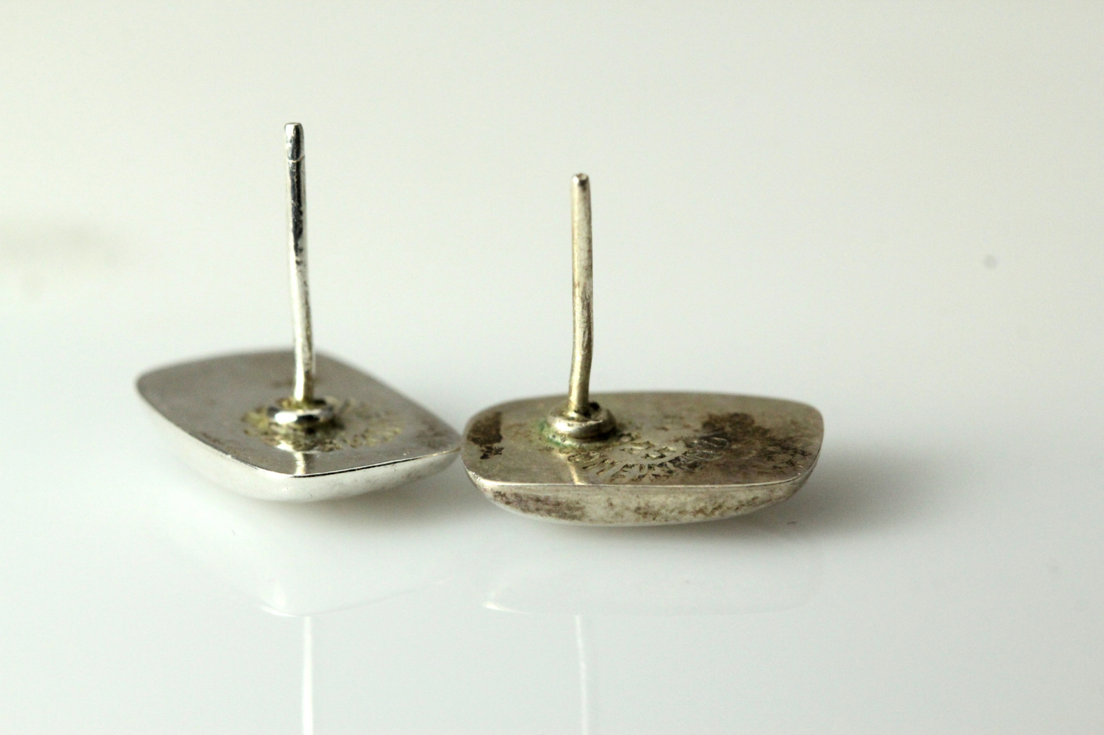 925 Sterling Silver Rectangular Post Earrings 1.3… - image 3