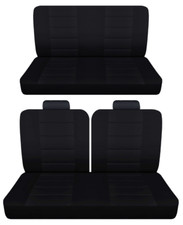 Fits 1970 Chevy Nova 2 Dr Sedan Front 50-50 Top And Rear Bench Seat Covers Black