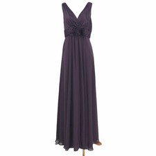 Bill Levkoff Dress Womens 8 Purple Bridesmaid Sleeveless Maxi Gown Formal Prom