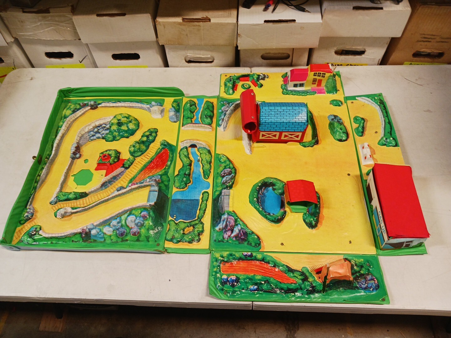 SEARS 1972 MATCHBOX COUNTRY PLAYSET VINYL PLASTIC CARRY CASE W/BOX eBay