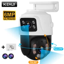 Dual Lens WiFi IP Camera Wireless Outdoor CCTV PTZ Home Security IR Cam ICSEE US