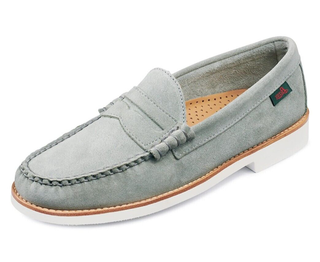 Мужские замшевые мокасины G.H.BASS Originals Larson Weejuns Penny Loafer цвета Шалфея, размер 9