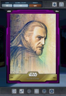 Digital Star Wars Card Trader Illustrated CTI Qui-Gon Jinn 125cc