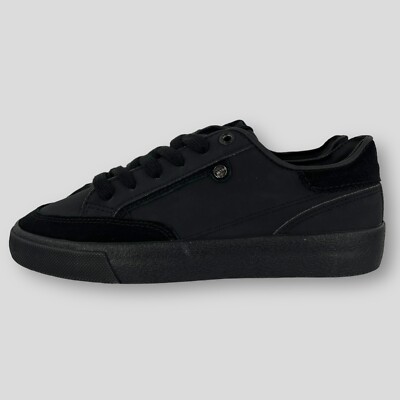 Esprit Damen Sneaker Schnürung Schwarz Wildleder Detail Low Top UK 3 NEU UVP 45£