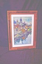 Oil painting, Russian,Post Impressionism, flat colors, Karneev,signed,decorative