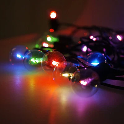 LED Solar Lichterkette 10 Glühbirnen LED RGB Außen/Innen Party Licht / 4 Meter - Bild 1 von 3