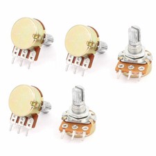 5 Pcs 6mm Shaft Top Adjustment Rotary Linear Taper Potentiometers 250K ohm