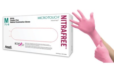 *100-Gloves* Micro-Touch Nitra-Free Powder-Free Nitrile Medium Pink 6034512 