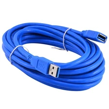 USB 3.0 Extension Cable Standard Type A Male to Female Blue - 5 Meters 16.4 Feet