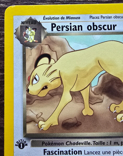 Pokemon Card No. 42/82 Persian Obscur (Dark Persian) 1st Edition French N/M - Picture 2 of 6