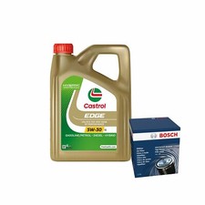 Castrol Edge Long Life 5W30 Engine Oil 4L Bosch Oil Filter Service Kit 4 Litre