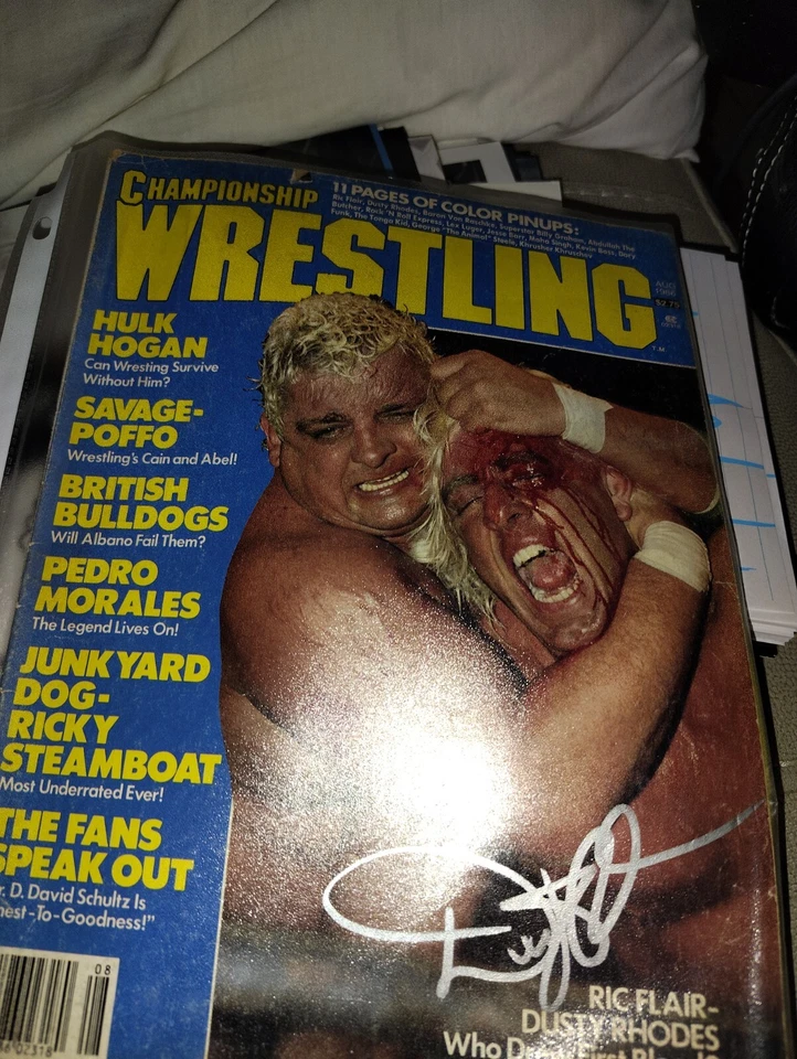 Подписанный журнал Dusty Rhodes 1986 Championship Wrestling с автографом. Красивый - Изображение 2 из 4