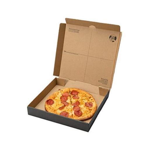 Eco Pie 12.6 x 12.6 x 1.7 Inch Pizza Boxes 50 12 1/2" Kraft and Black