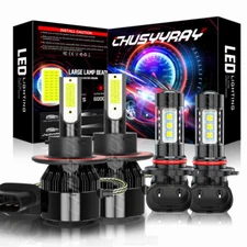 For 2007-12 Ford Mustang 6500K LED Headlight Hi/Lo + Fog Light 4 Bulbs Combo kit