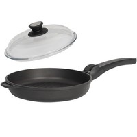 Skk Guss Grill-Pfanne 28 Cm Bratpfanne Gerippt Antihaft Griff Abnehmbar & Deckel