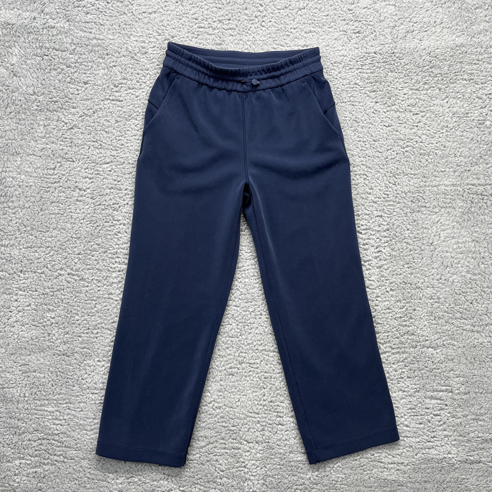 Lululemon Pants Womens 4 Navy Softstreme High Rise Straight Crop Pockets LW6BZS