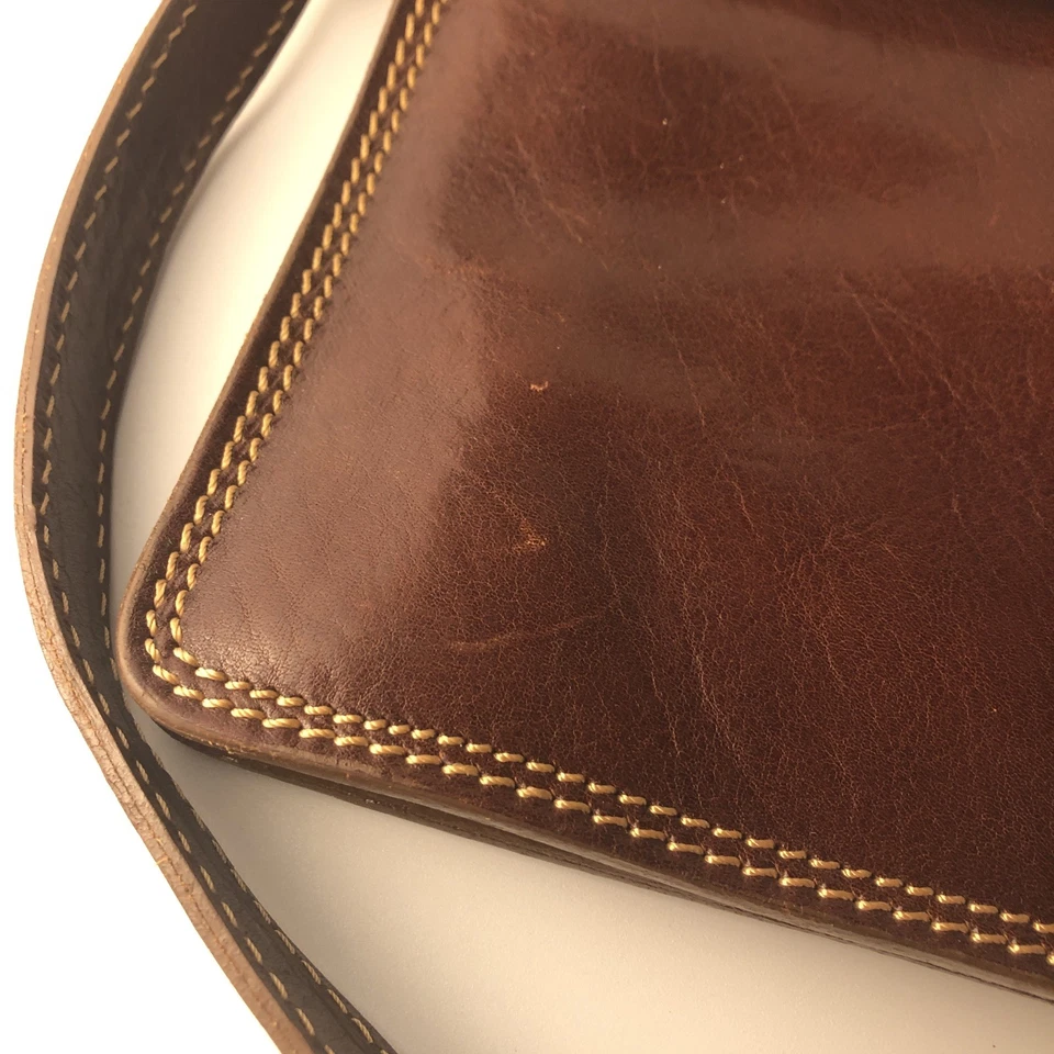 Bolso Mensajero Floto Hecho a Mano Cuero Italiano Hecho en Italia - Falta Llave Foto 3 de 4