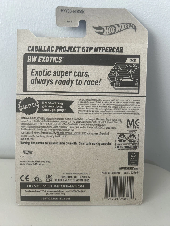 Hot Wheels Zamac 2025 (#008) Cadillac Project GTP Hypercar *Exclusivo de Walmart Foto 3 de 4