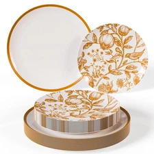 80 Piece Plastic Disposable Plates Set For 40 Guests I 40 X 8 Inch Dessert Pl...