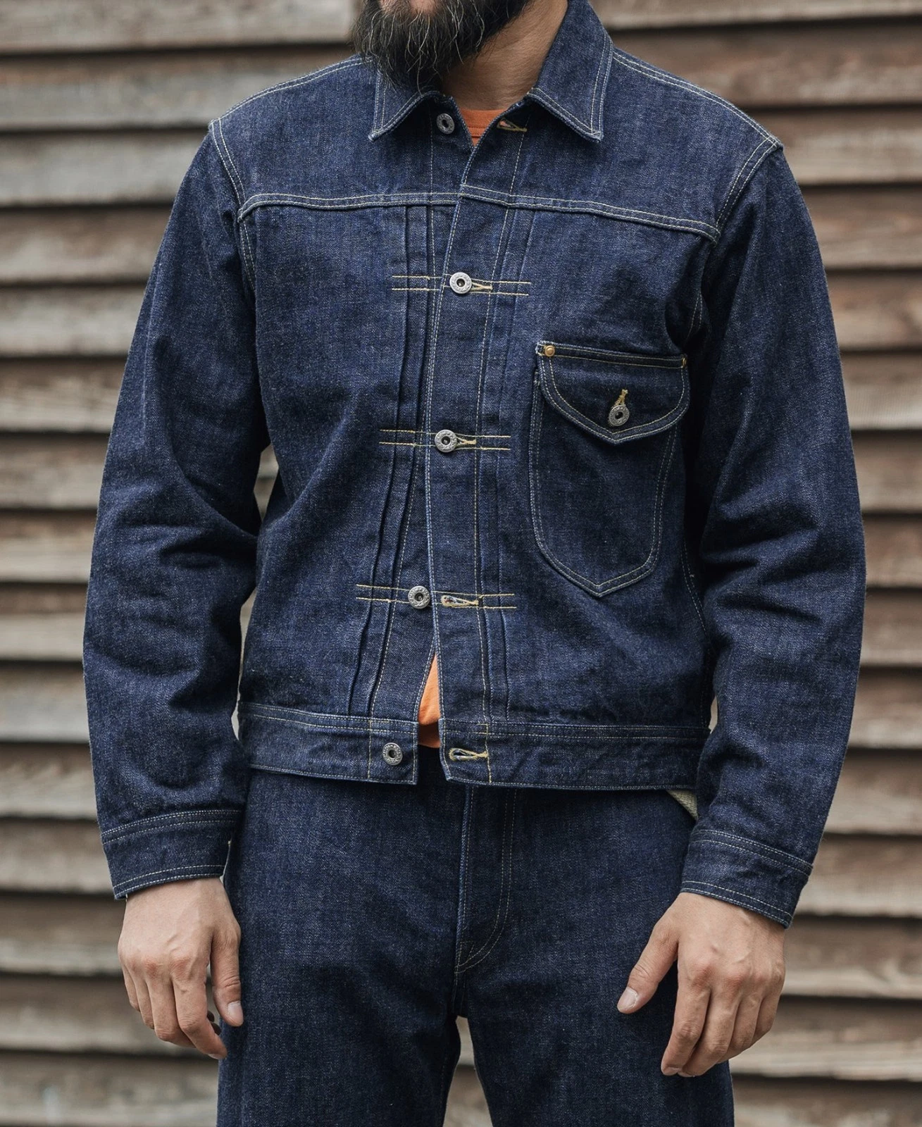 WWII Simplified Model Cowboy Selvedge Denim Jacket 38 Bronson Mfg. Co. (26