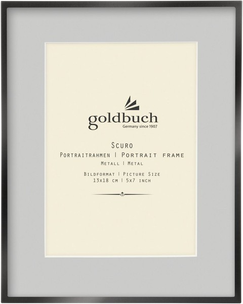 Goldbuch Metall-Fotorahmen Scuro Schwarz Mit Passepartout 13X18 Cm-image