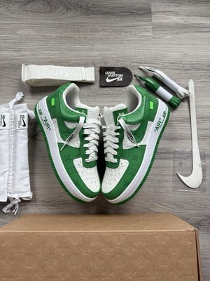 Louis Vuitton x Nike Air Force 1 Low Green Monogram Sz 6.5 NEW Virgil Italy