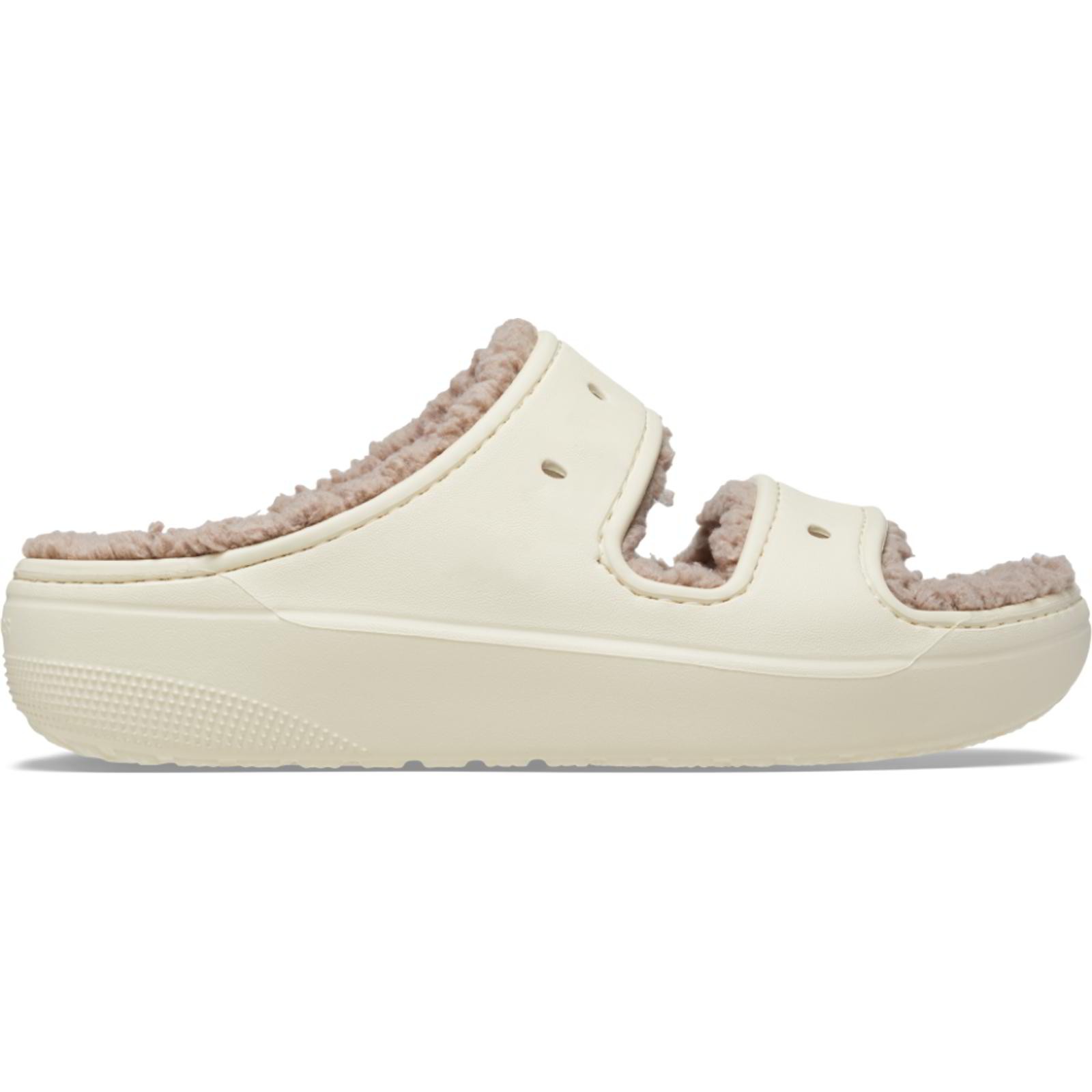 Crocs Cozzzy Sandal in Bone Mushroom