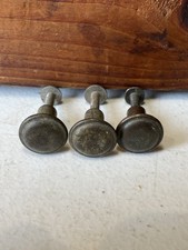 Lot of 3 Antique Brass Cabinet Knobs Mid-Century 1950s Mushroom Pulls Hardware