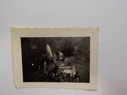 WW2 Photo Military Police Jeep Photograph World War Two VTG Militaria WW11 WWII