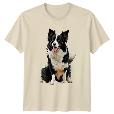 Border Collie Hund Tiere Herren T-Shirt Damen Tee Grafik Unisex Oberteil