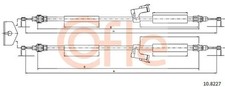 Handbrake cable Left Rear 10.8227 COFLE for VOLVO C30 C70 II Convertible S40 II