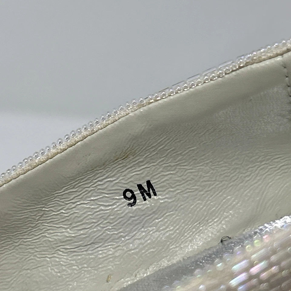 Hermosos zapatos de salón de lentejuelas vintage J. Renee con cuentas marfil 9M con caja y bolsa antipolvo Foto 2 de 4